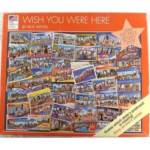 Wish You Were Here United States Postcards Over 550 Piece Jigsaw Puzzle
